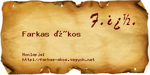Farkas Ákos névjegykártya